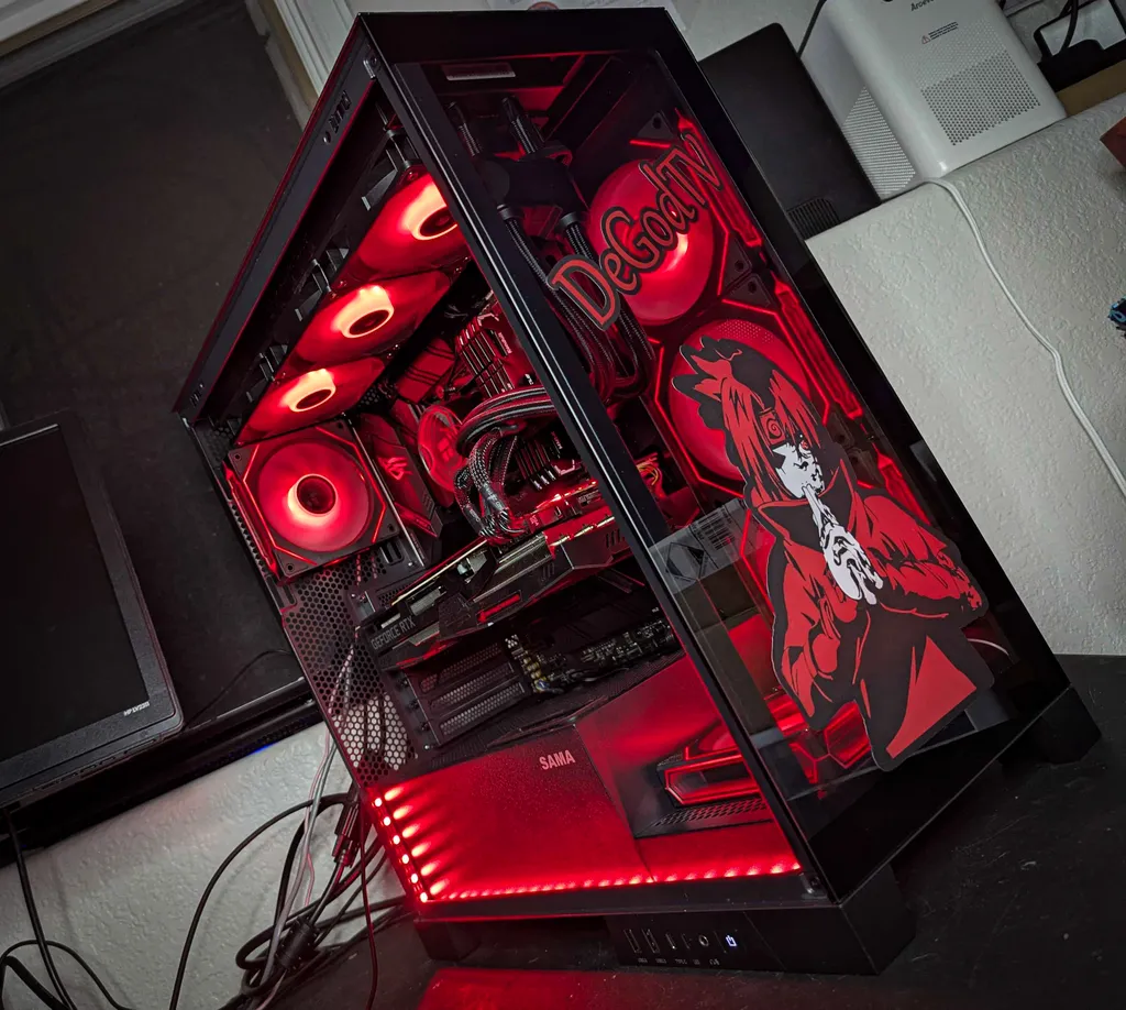 Clear Front view of Naruto Shippuden Itachi and Sasuke-themed wrap on fishtank case