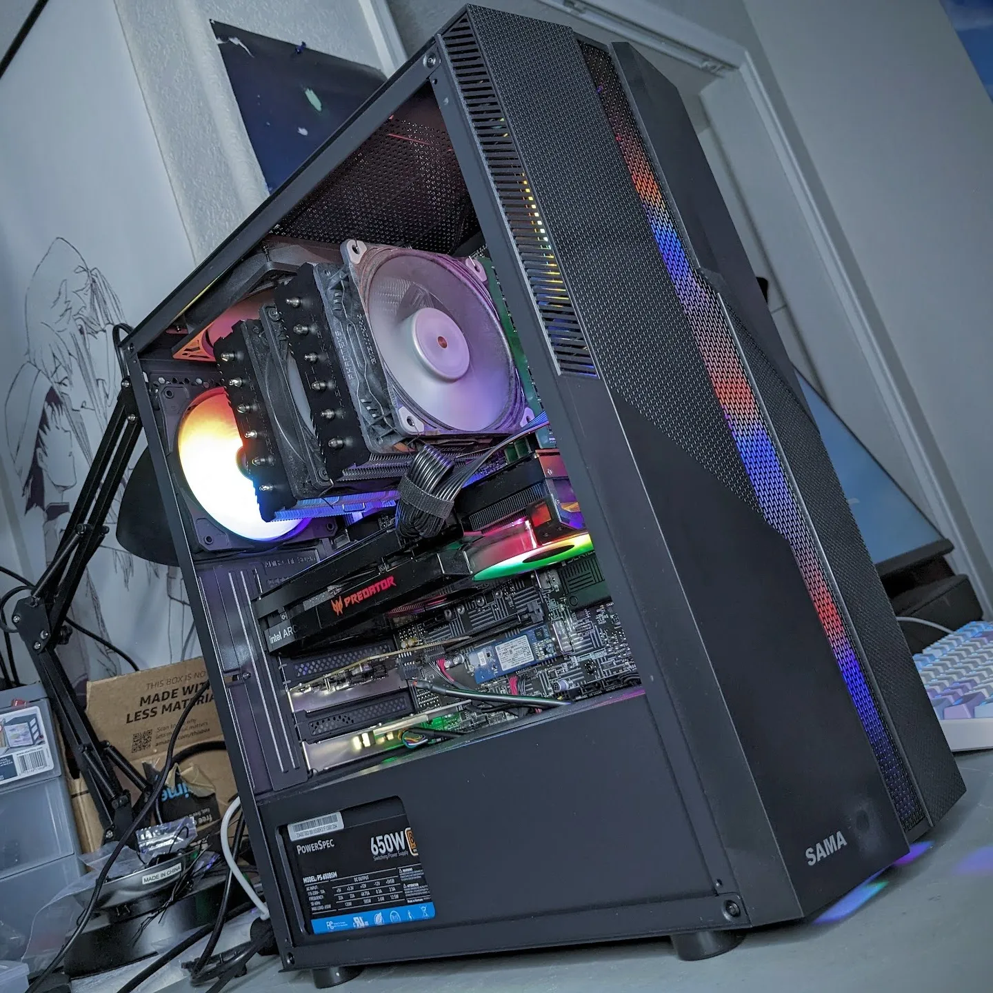 Front view of Intel Arc Alchemist Resolve rig